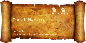 Menzl Martin névjegykártya