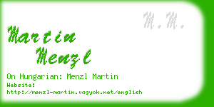 martin menzl business card